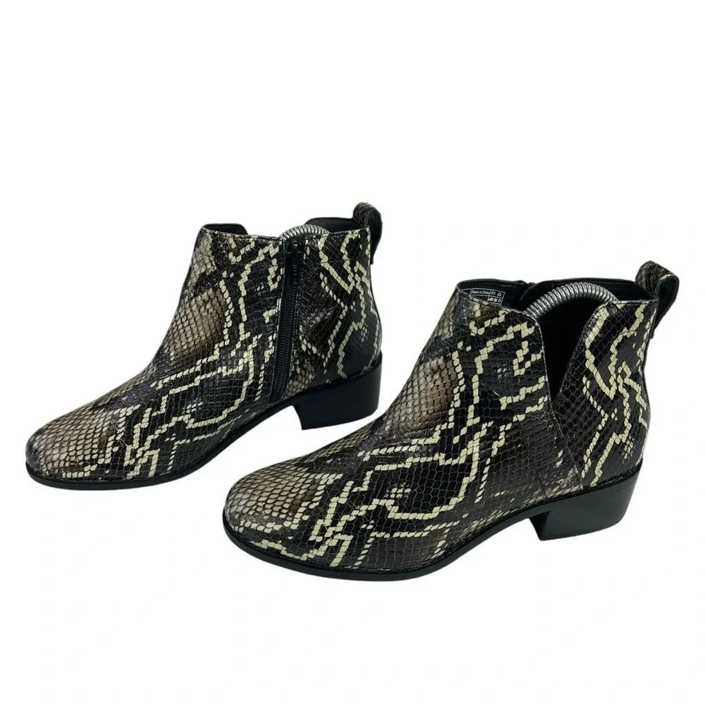 Vionic Clara Boa Snakeskin Ankle Boots Sz 7 Retro Y2K Minimallist Chic Y2K Boots